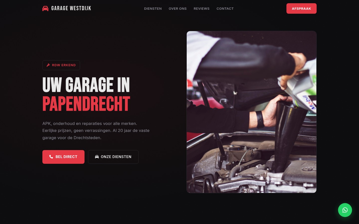 Garage Westdijk website